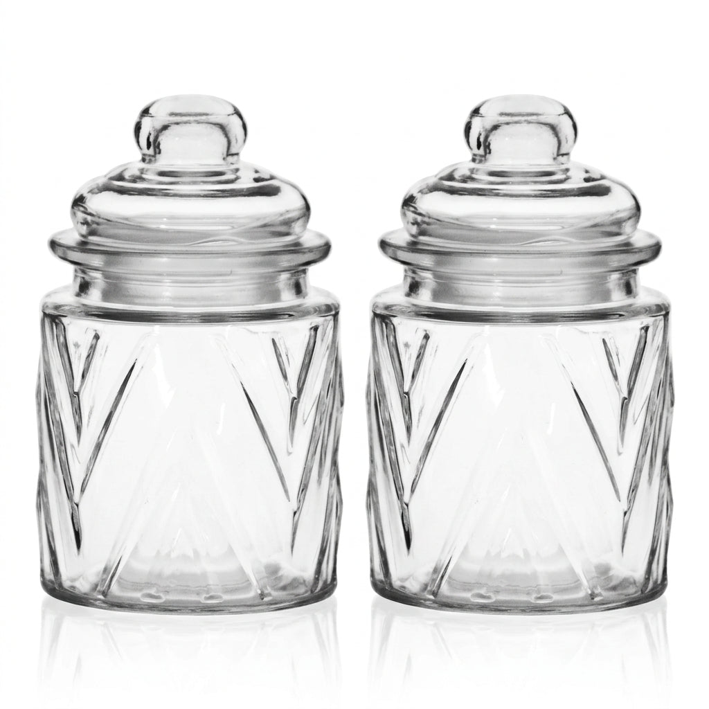 Regent Mini Glass Canisters 4-Pack 300ml